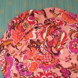Tory Burch Floral Silk Button Down Blouse
